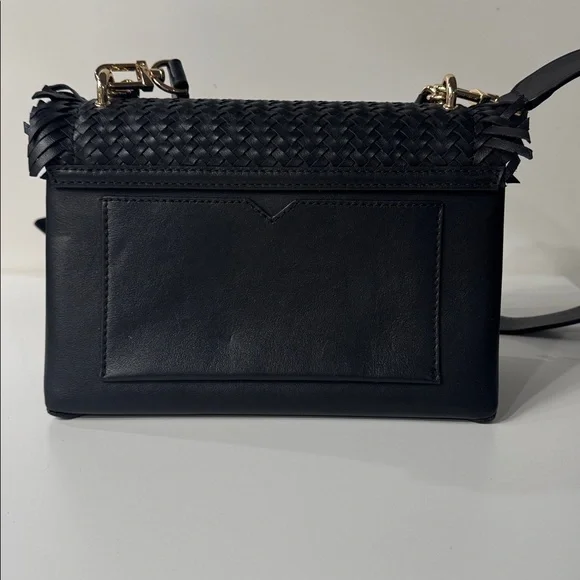 Michael Kors - Black Woven Leather Bag with Gold Chain and Cross Body Strap - Picture 3 of 8